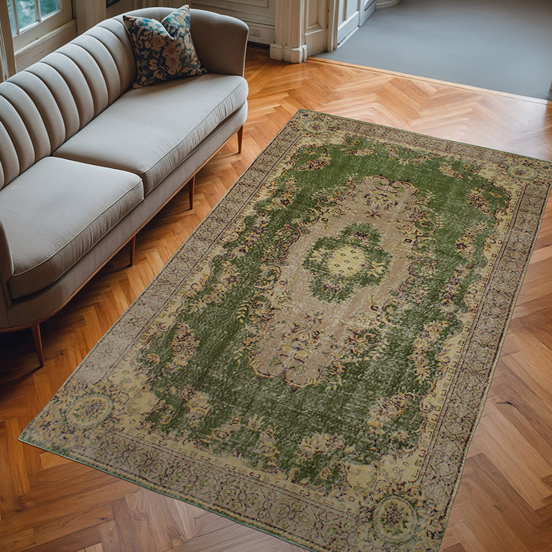 Alfombra Vintage Turca Anudada a Mano - 161 cm x 271 cm - K0083068