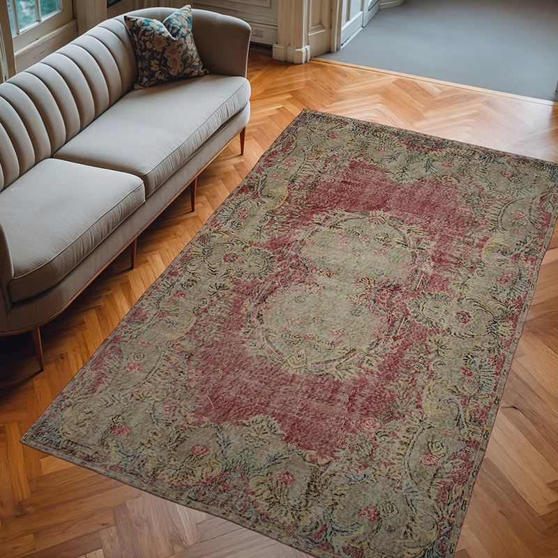 Vintage Turkish Hand-Knotted Rug - 5' 8" x 9' 5" (68" x 113") - K0083074