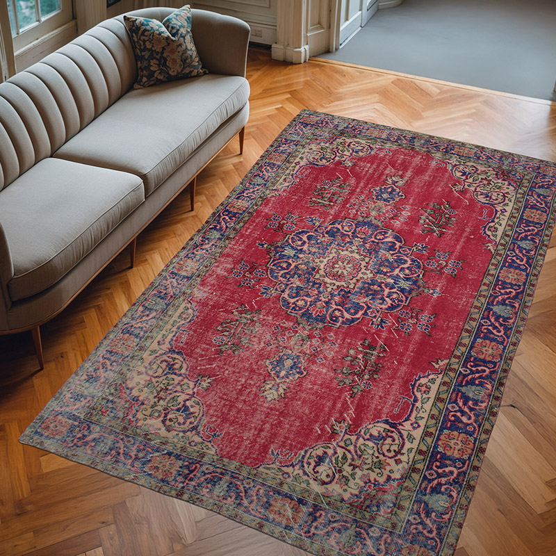 El Dokuma Vintage Halı - 173 cm x 285 cm - K0083075