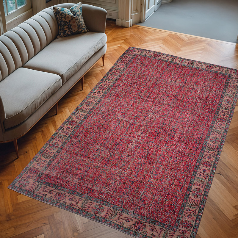 Alfombra Vintage Turca Anudada a Mano - 171 cm x 278 cm - K0083076