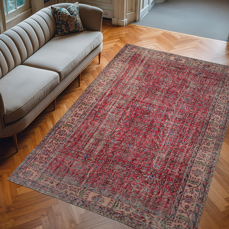 Vintage Turkish Hand-Knotted Rug - 5' 9" x 8' 11" (69" x 107") - K0083077