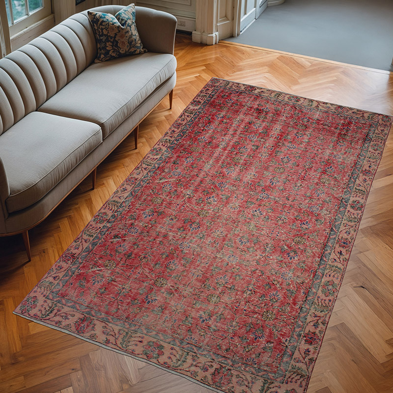 Alfombra Vintage Turca Anudada a Mano - 161 cm x 276 cm - K0083090