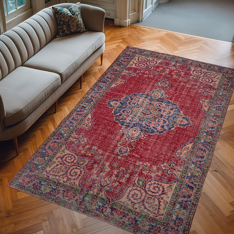 Vintage Turkish Hand-Knotted Rug - 5' 7" x 9' 3" (67" x 111") - K0083098