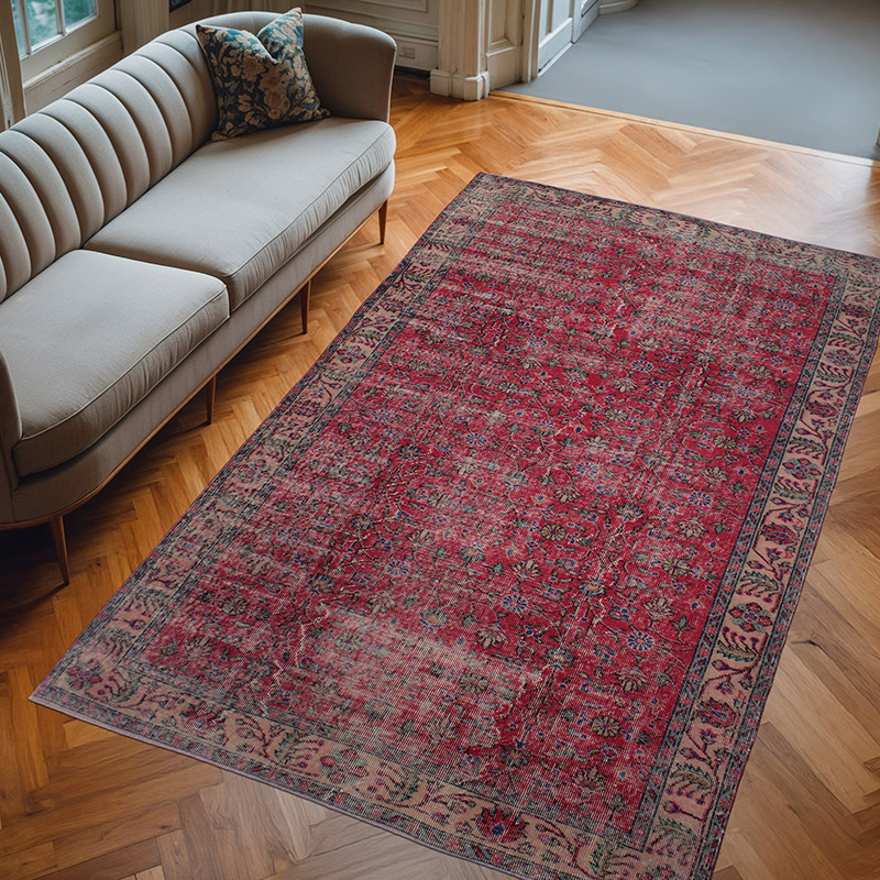 Vintage Turkish Hand-Knotted Rug - 5' 6" x 9' 3" (66" x 111") - K0083101