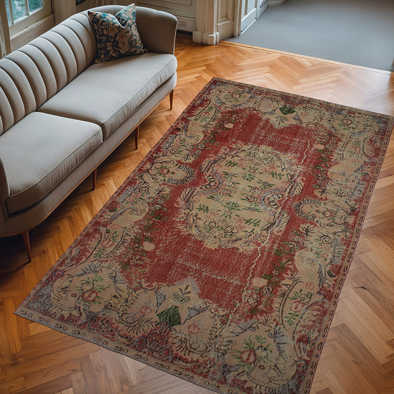El Dokuma Vintage Halı - 164 cm x 271 cm - K0083105