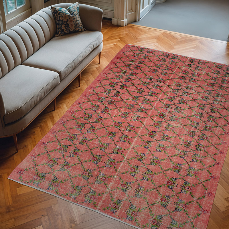 Alfombra Vintage Turca Anudada a Mano - 185 cm x 270 cm - K0083111