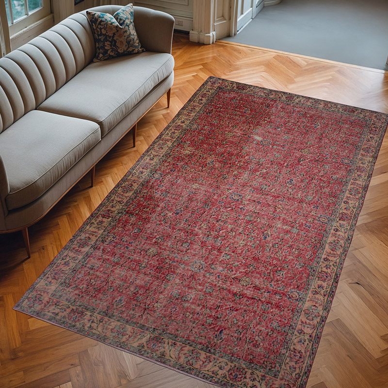 Alfombra Vintage Turca Anudada a Mano - 163 cm x 279 cm - K0083119