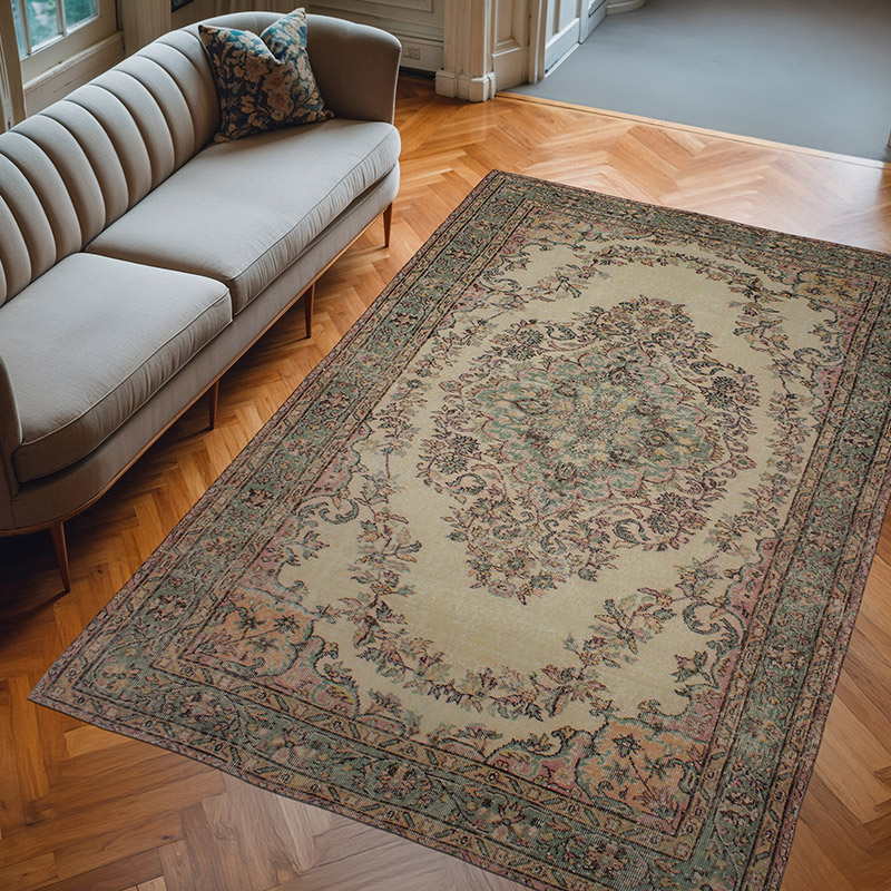 El Dokuma Vintage Halı - 179 cm x 271 cm - K0083120