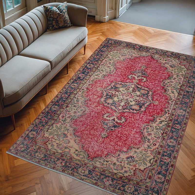Vintage Turkish Hand-Knotted Rug - 5' 7" x 8' 10" (67" x 106") - K0083123