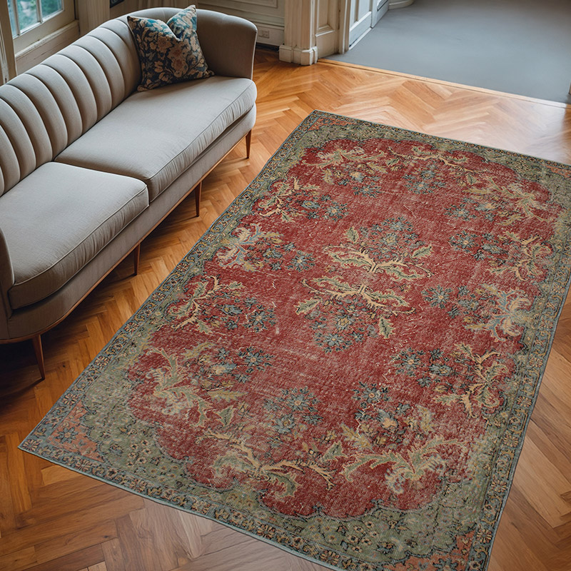 El Dokuma Vintage Halı - 174 cm x 274 cm - K0083135