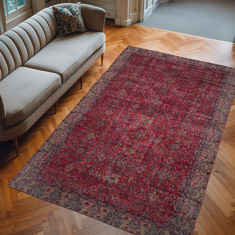 Alfombra Vintage Turca Anudada a Mano - 165 cm x 275 cm - K0083139