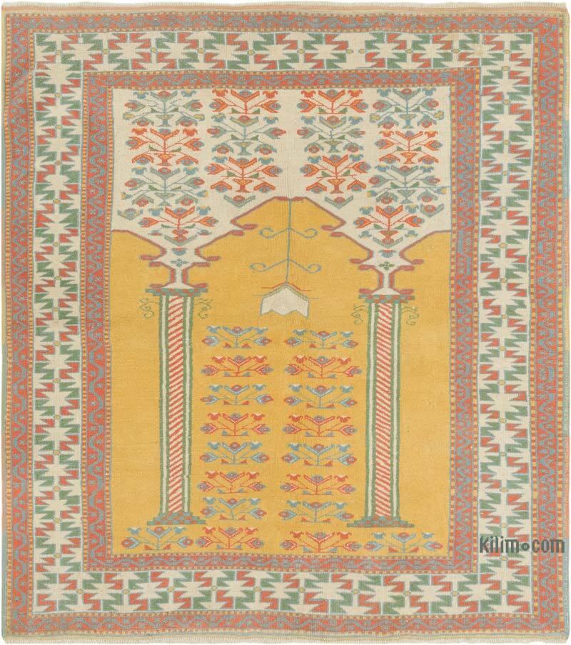Vintage Turkish Hand-Knotted Rug - 4' 6" x 5' 1" (54" x 61") - K0083156