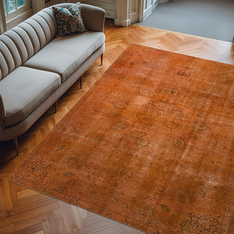 Boyalı El Dokuma Vintage Halı - 241 cm x 320 cm - K0083157
