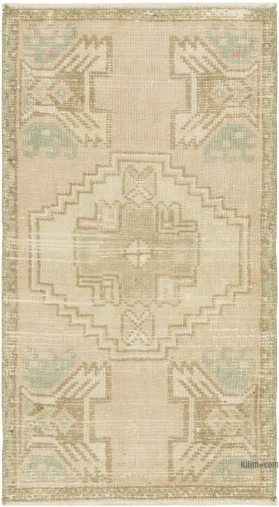 Alfombra Vintage Turca Anudada a Mano - 44 cm x 83 cm
