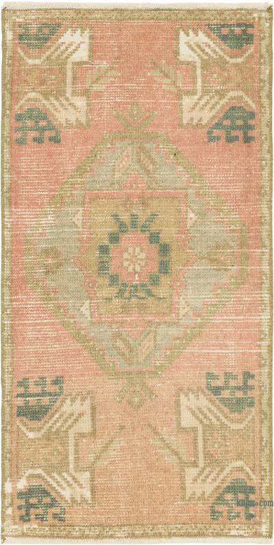 Alfombra Vintage Turca Anudada a Mano - 46 cm x 93 cm
