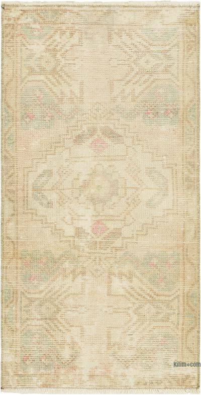 El Dokuma Vintage Halı - 46 cm x 92 cm