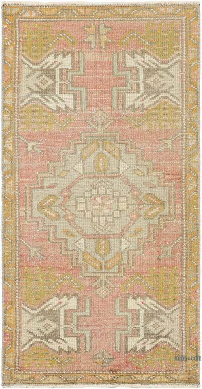 Vintage Turkish Hand-Knotted Rug - 1' 8" x 3' 1" (20" x 37")