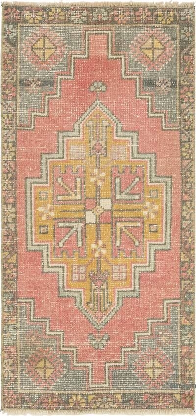 El Dokuma Vintage Halı - 49 cm x 102 cm