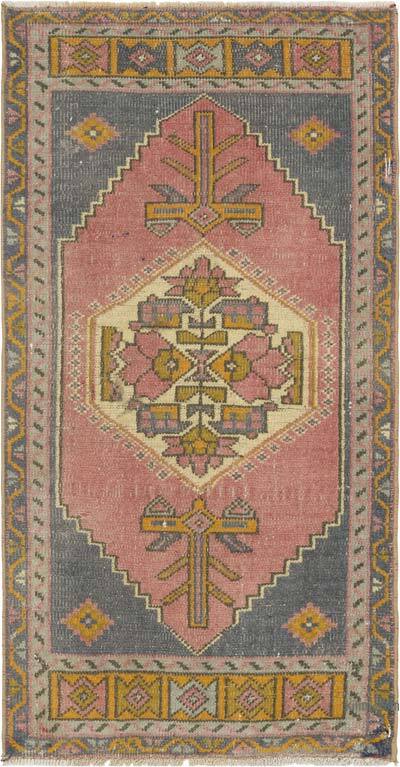 El Dokuma Vintage Halı - 53 cm x 103 cm