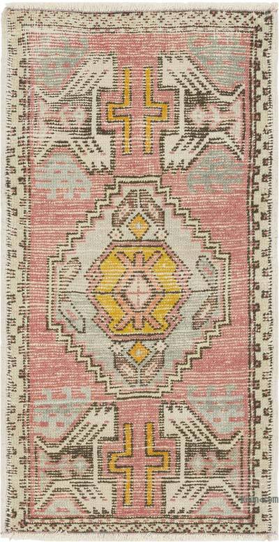 El Dokuma Vintage Halı - 51 cm x 96 cm