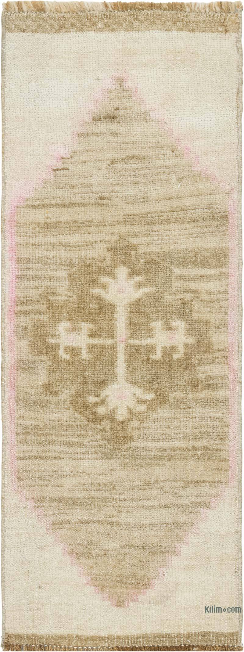 Alfombra Vintage Turca Anudada a Mano - 33 cm x 90 cm - K0083181