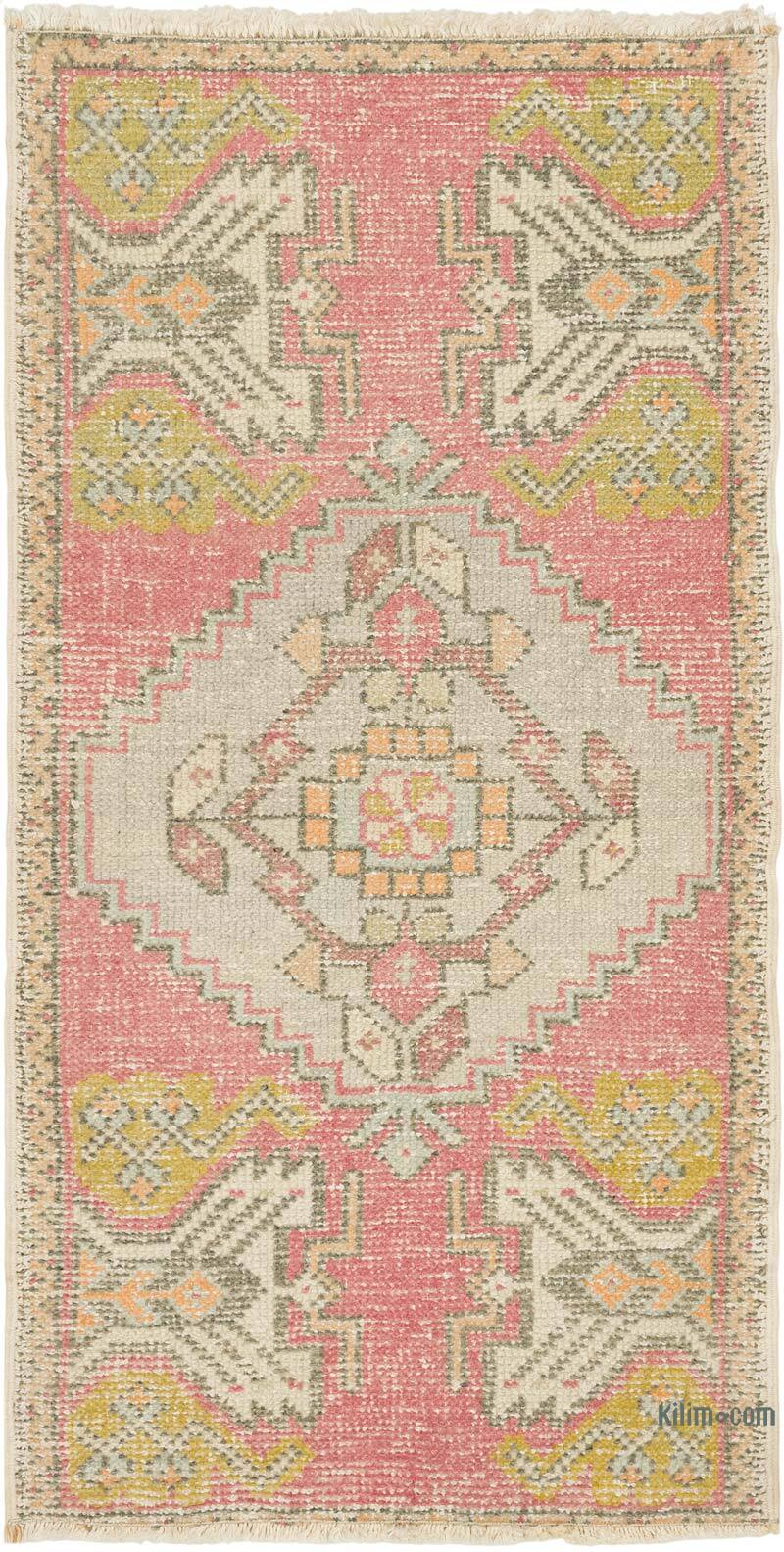 Alfombra Vintage Turca Anudada a Mano - 51 cm x 100 cm - K0083185