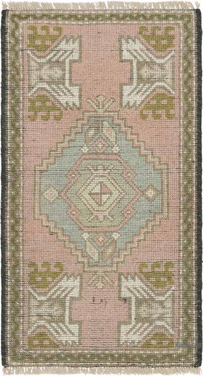 Vintage Turkish Hand-Knotted Rug - 1' 7" x 2' 11" (19" x 35")