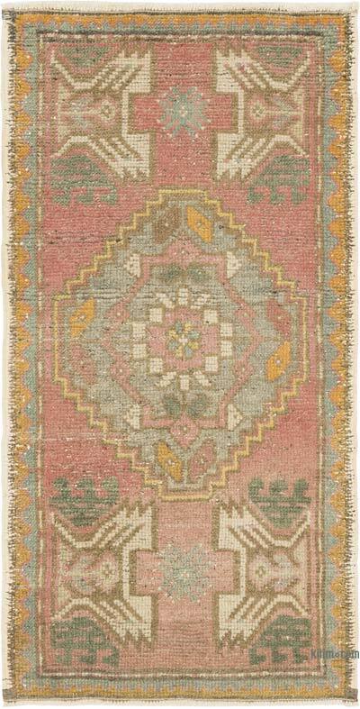 Alfombra Vintage Turca Anudada a Mano - 48 cm x 98 cm