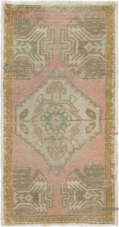 Vintage Turkish Hand-Knotted Rug - 1' 7" x 3'  (19" x 36")