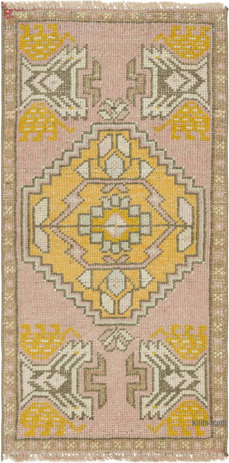 Vintage Turkish Hand-Knotted Rug - 1' 7" x 3' 1" (19" x 37") - K0083196