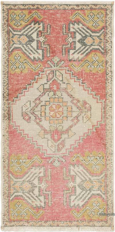 El Dokuma Vintage Halı - 51 cm x 101 cm