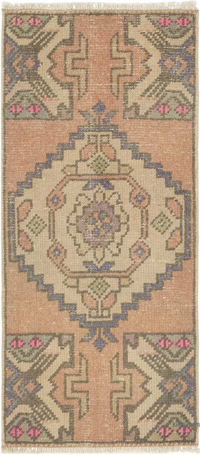Vintage Turkish Hand-Knotted Rug - 1' 5" x 3' 1" (17" x 37")