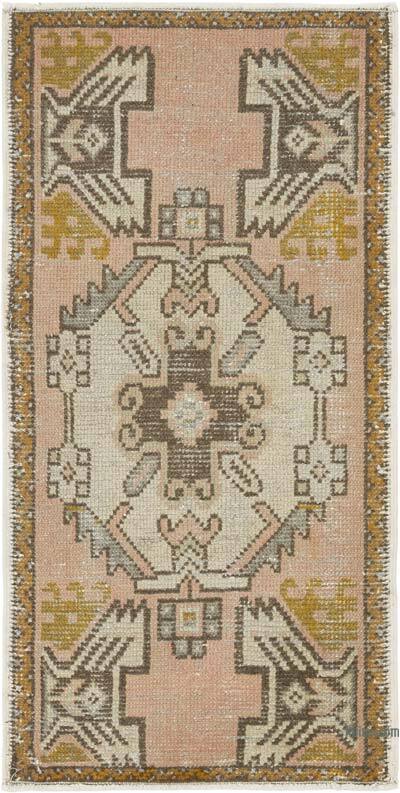 Vintage Turkish Hand-Knotted Rug - 1' 7" x 3' 1" (19" x 37")