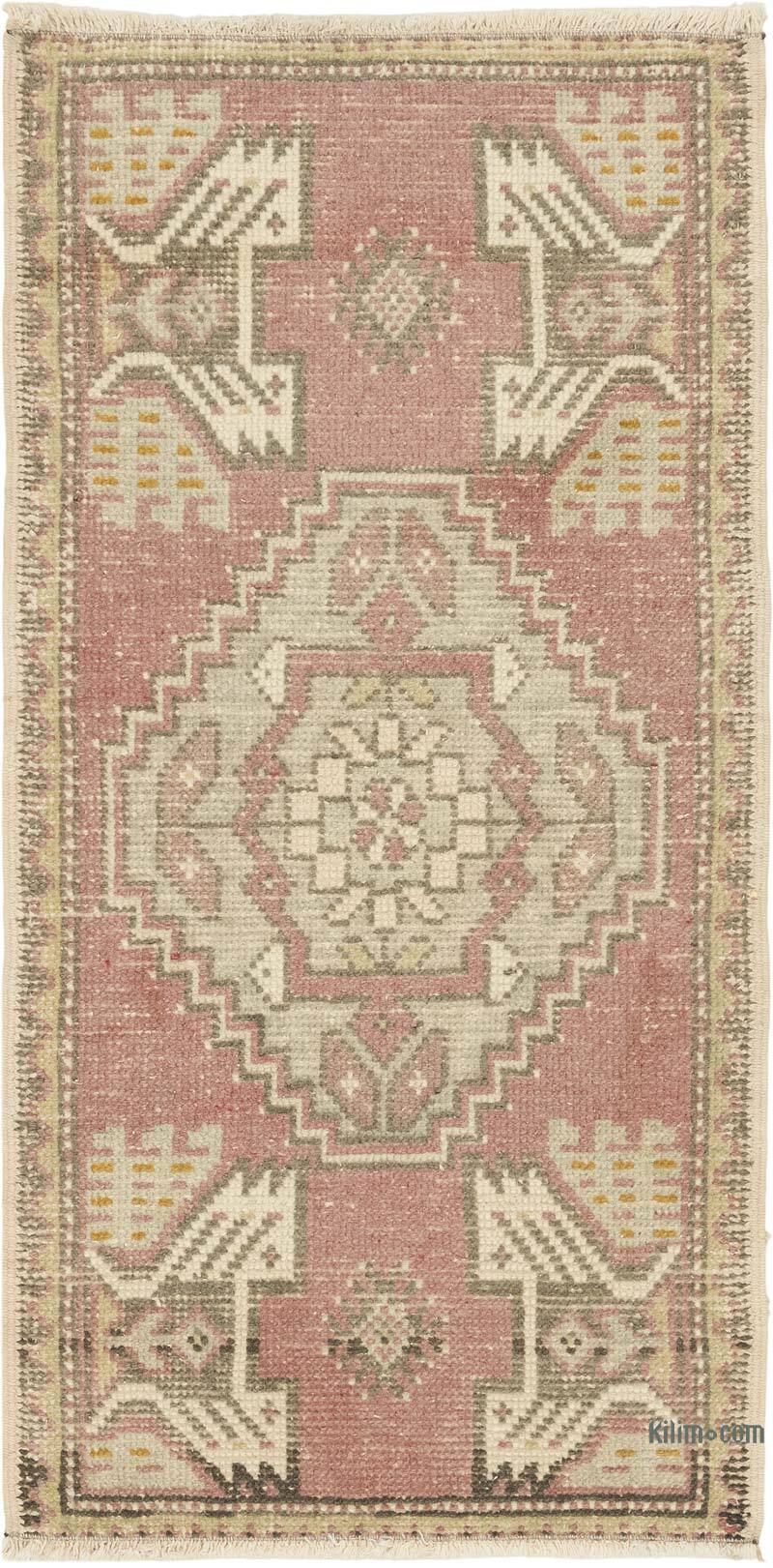 El Dokuma Vintage Halı - 49 cm x 96 cm - K0083207