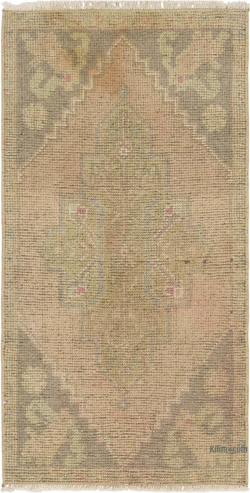 El Dokuma Vintage Halı - 51 cm x 100 cm - K0083210