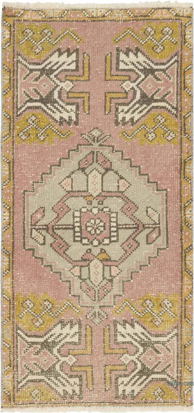 El Dokuma Vintage Halı - 48 cm x 99 cm