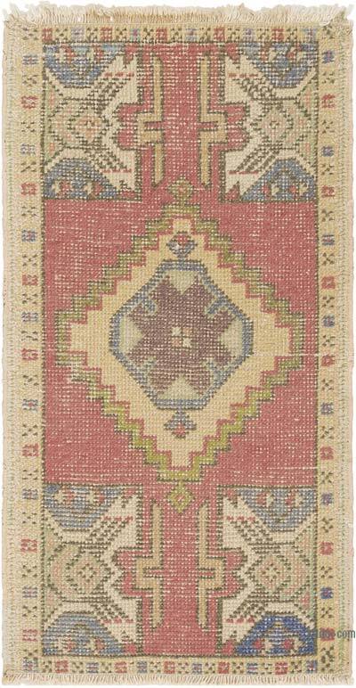 El Dokuma Vintage Halı - 52 cm x 96 cm