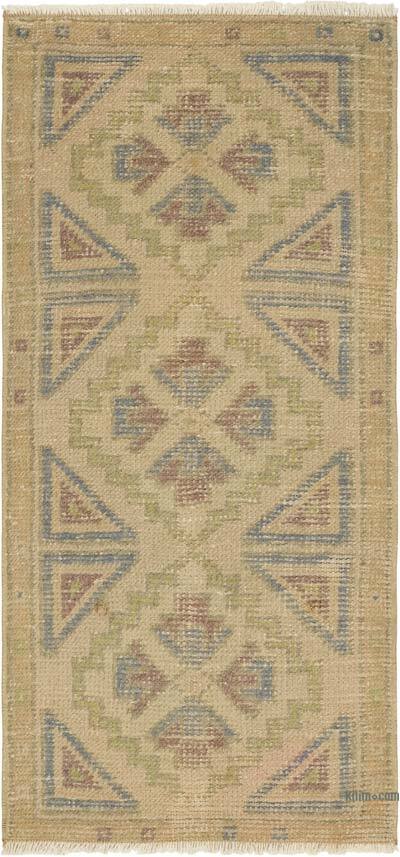 Vintage Turkish Hand-Knotted Rug - 1' 7" x 3' 4" (19" x 40")