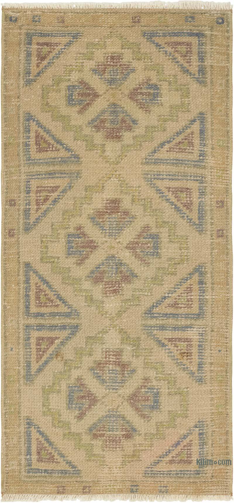 El Dokuma Vintage Halı - 48 cm x 101 cm - K0083226