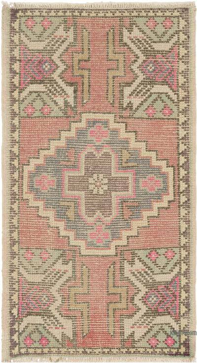 El Dokuma Vintage Halı - 53 cm x 97 cm
