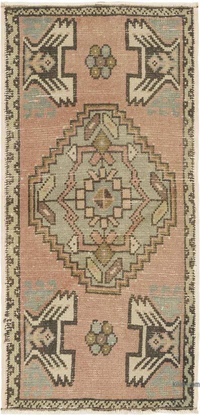 El Dokuma Vintage Halı - 48 cm x 101 cm