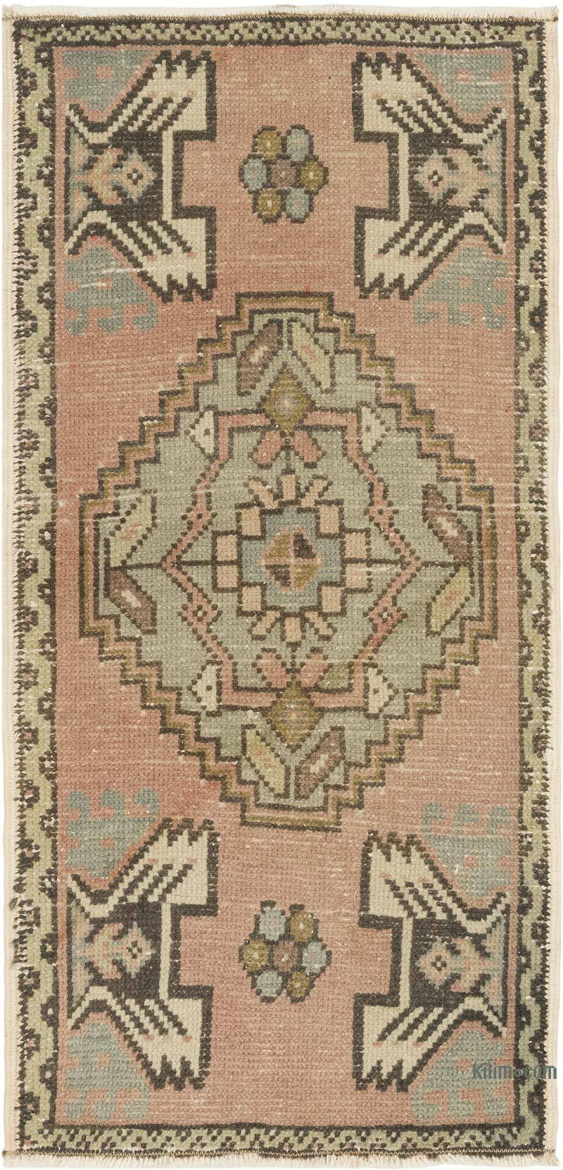 El Dokuma Vintage Halı - 48 cm x 101 cm - K0083234