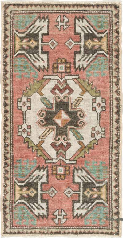 El Dokuma Vintage Halı - 49 cm x 93 cm
