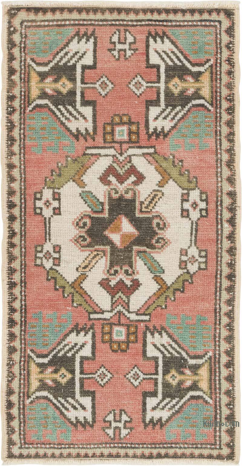 Vintage Turkish Hand-Knotted Rug - 1' 7" x 3' 1" (19" x 37") - K0083235