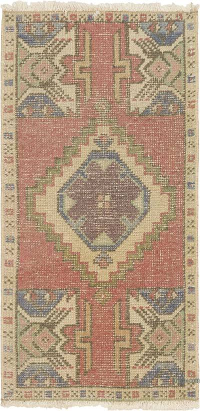 El Dokuma Vintage Halı - 48 cm x 95 cm