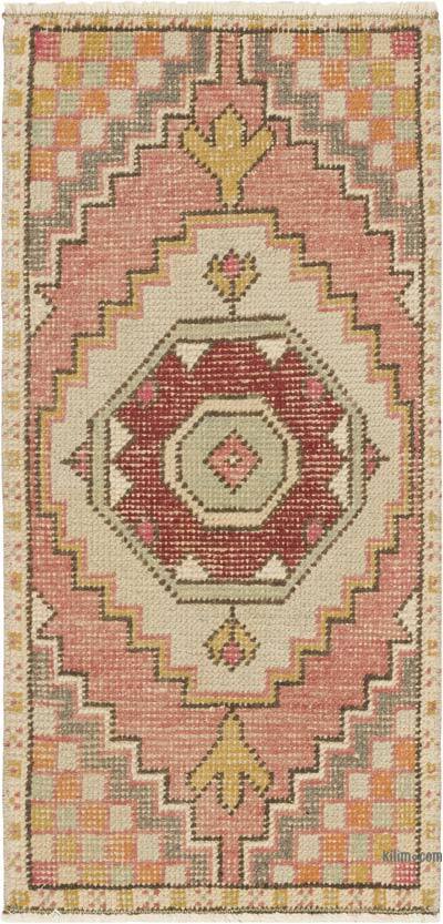 El Dokuma Vintage Halı - 44 cm x 92 cm