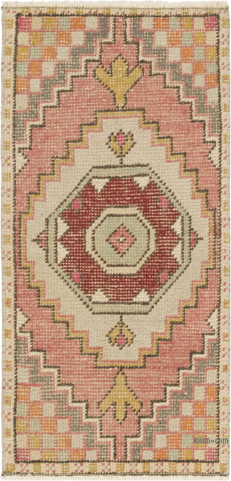 Vintage Turkish Hand-Knotted Rug - 1' 5" x 3'  (17" x 36") - K0083240