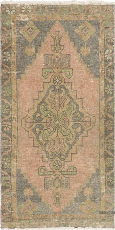 Vintage Turkish Hand-Knotted Rug - 1' 8" x 3' 2" (20" x 38")
