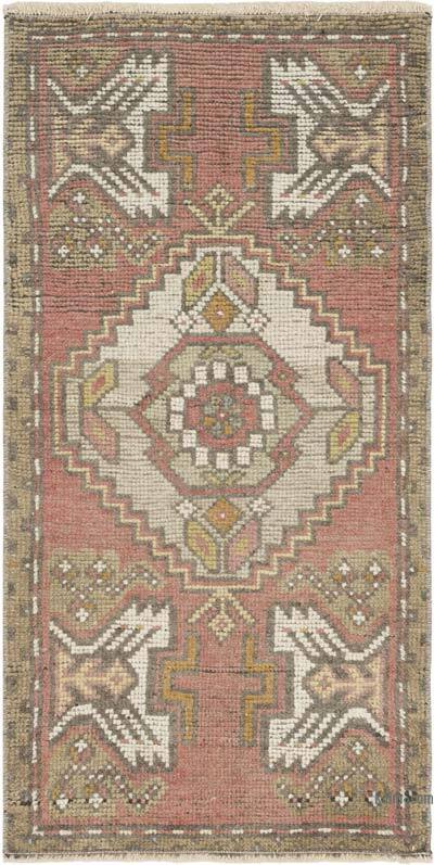 El Dokuma Vintage Halı - 47 cm x 95 cm
