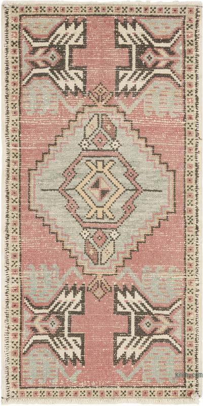 El Dokuma Vintage Halı - 52 cm x 105 cm